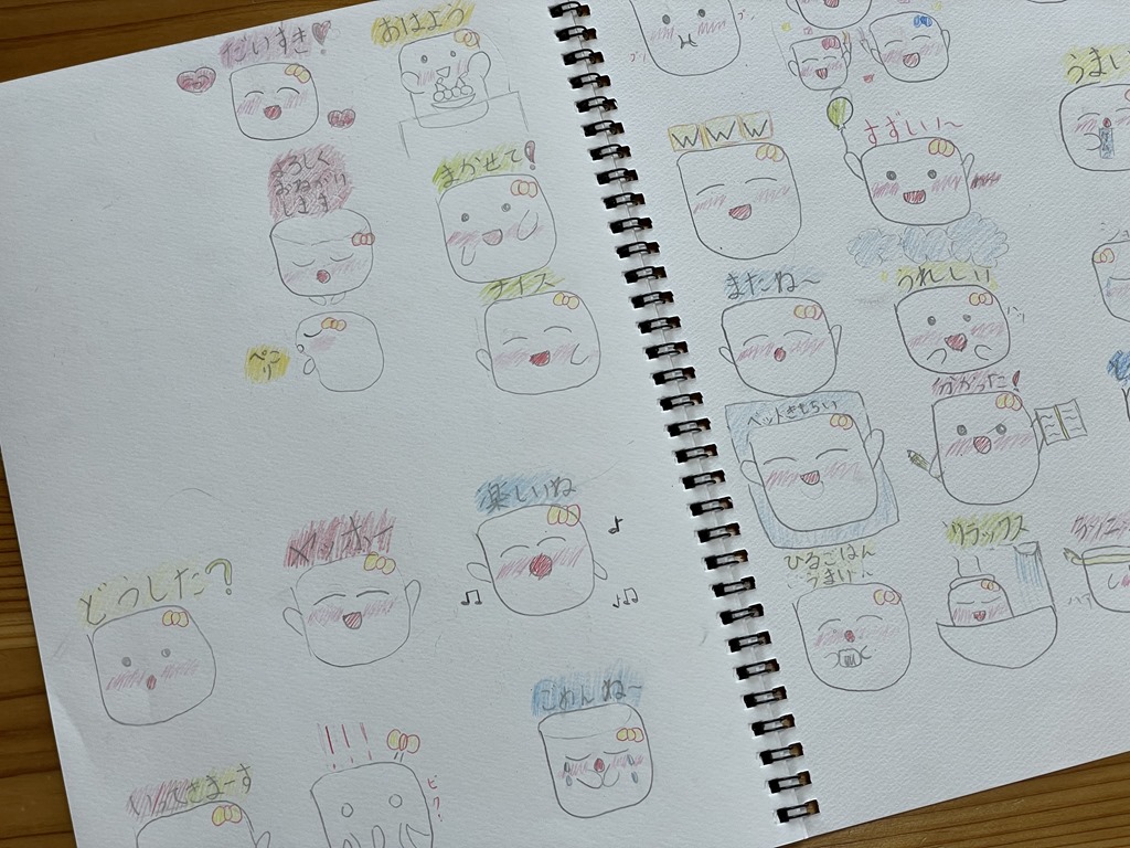 子供の描いた絵とipadでlineスタンプ作る方法 手書きイラストから販売までの流れ いくじたく